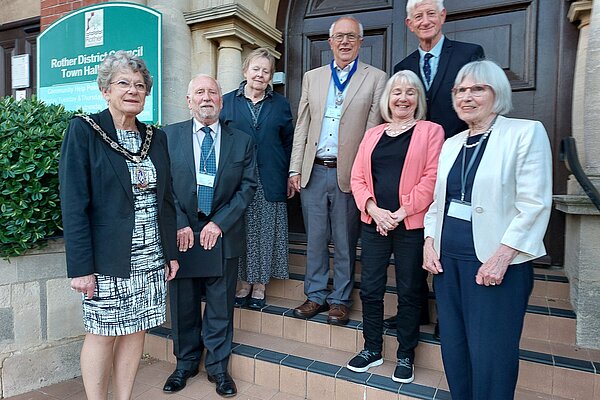 Liberal Democrat Councillors standing in a group at Rother District Council offices